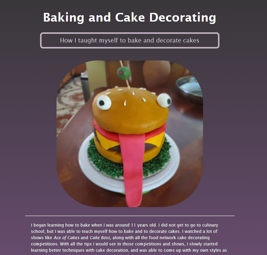 Baking Webpage Project Preview